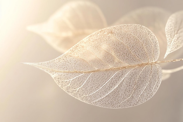 Photo 3d lace leaf intricate leaf glowing softly background wallpaper