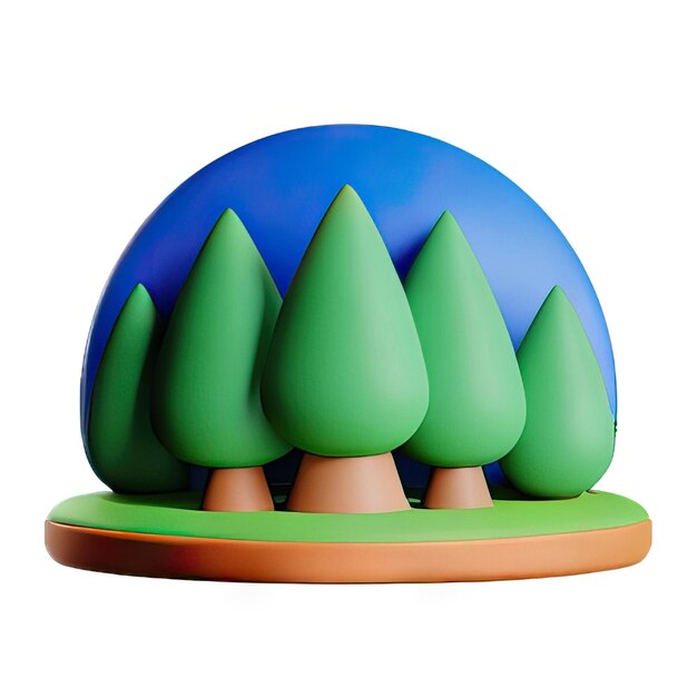 3D landscape icon illustration