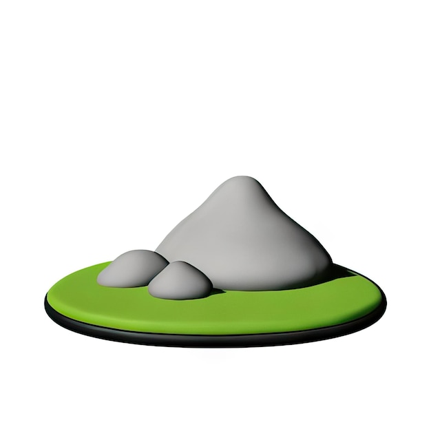 Photo 3d landscape icon illustration