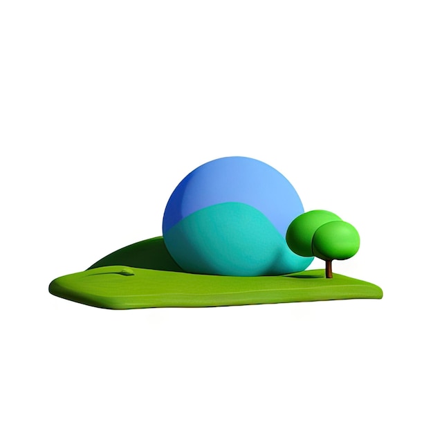 3D landscape icon illustration