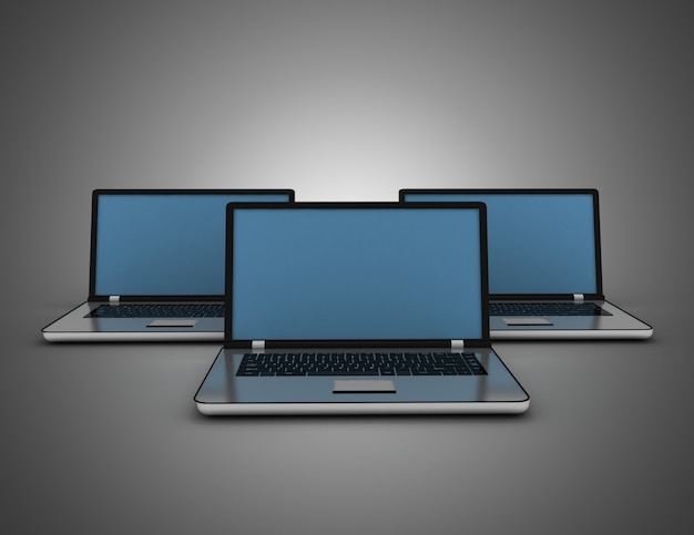 3D laptop concept. 3d illustration