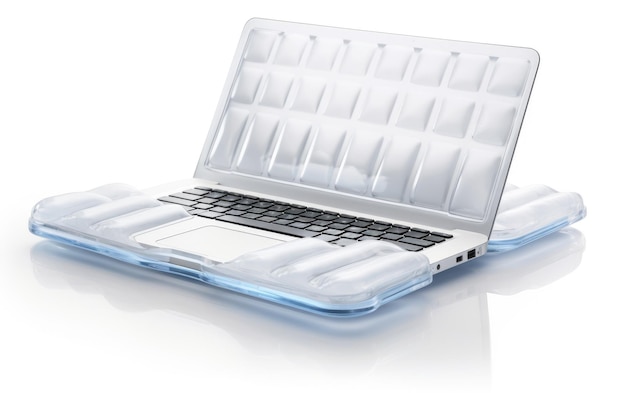 3D Laptop Coolness On White Background