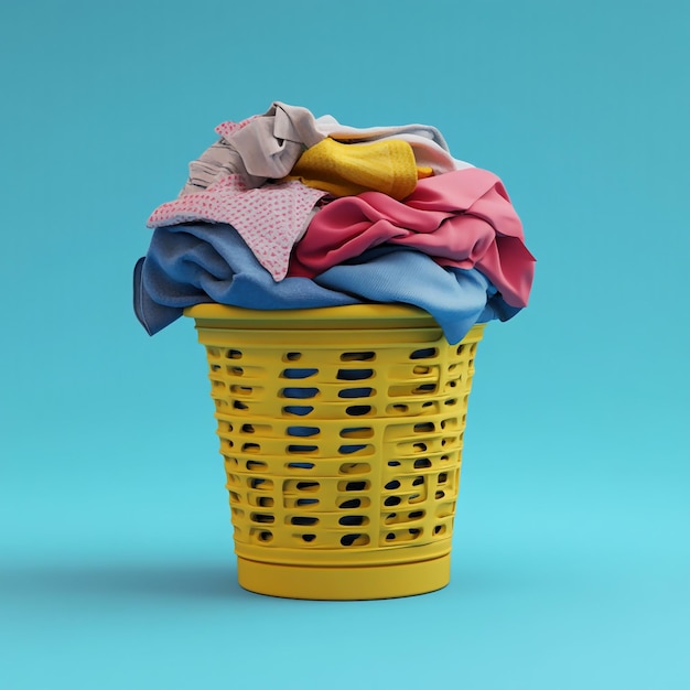 Photo 3d laundry icon dirty clothes and household illustration logo