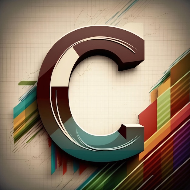 3d letter C on the abstract background Eps 10 vector file