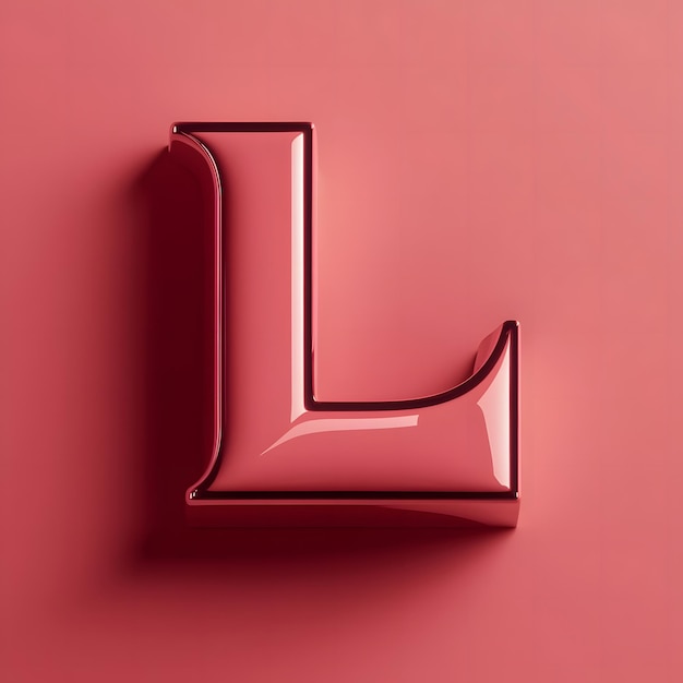 Photo 3d letter l with a bold glossy finish in a vibrant black solid background generative by ai