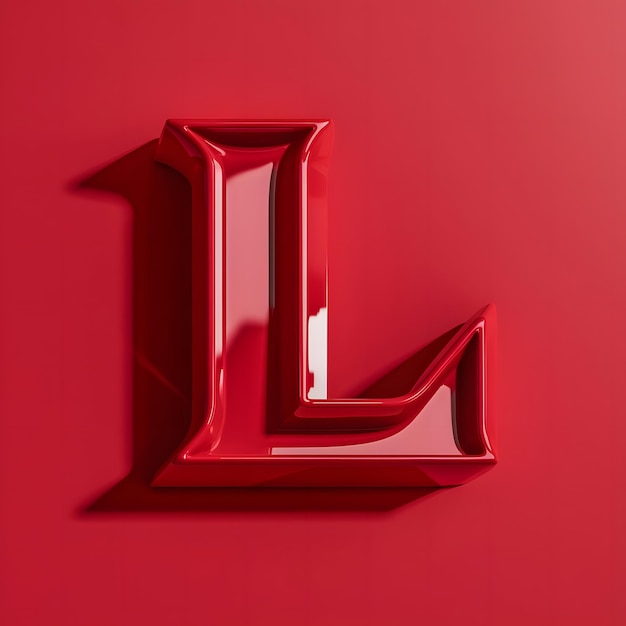 Photo 3d letter l with a bold glossy finish in a vibrant black solid background generative by ai