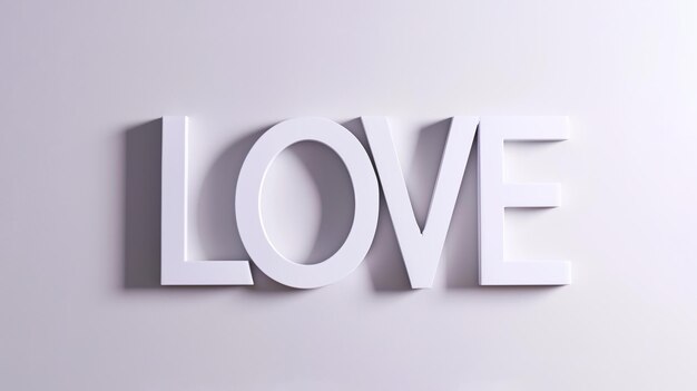 3D letters of love on white background