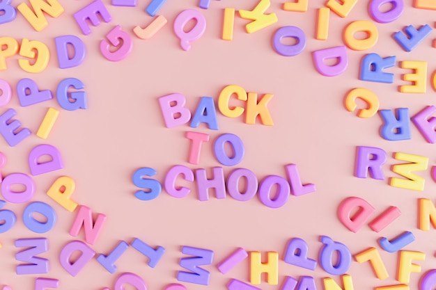 3D letters scattered around Back To School inscription