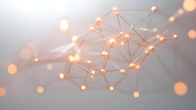 Photo 3d levitation of a digital network with connected nodes on an isolated white background concept as a