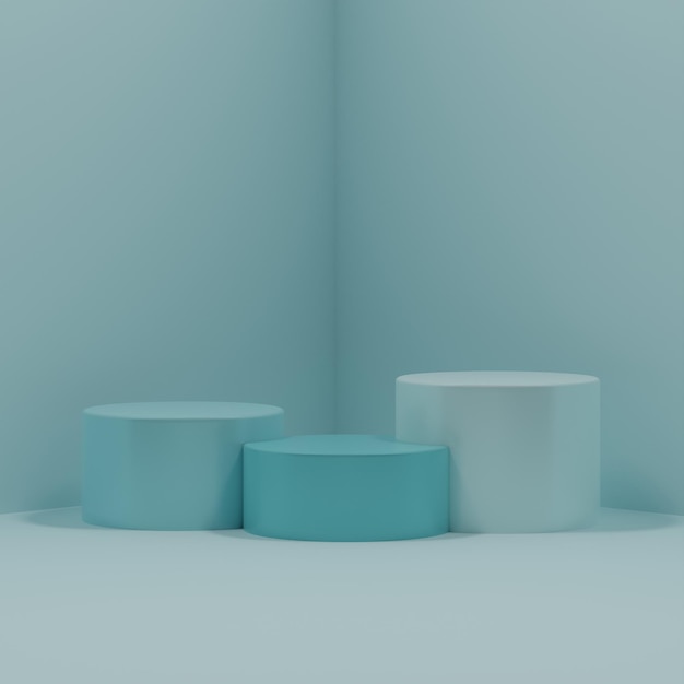 3d light blue podiums for products