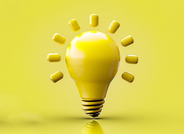 3d light bulb Concept of creative idea and innovation Unique Think 3d render illustration