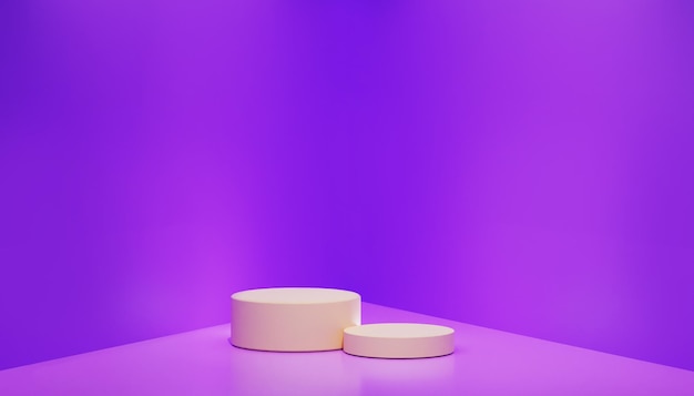 3D light plum colour podium with minimalist background