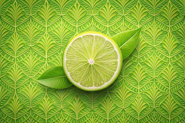 Photo 3d lime slice green illustration lemon isolated half fruit lime