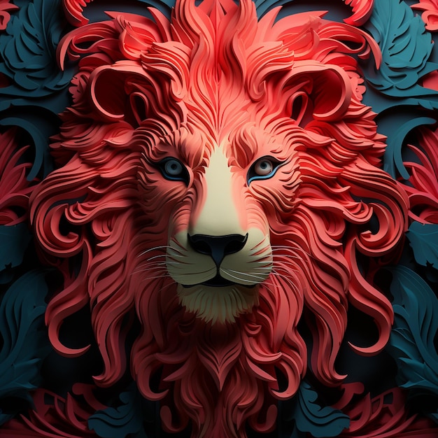 A 3D Lion icon in vibrant coral symbolizing startup businesses and innovation