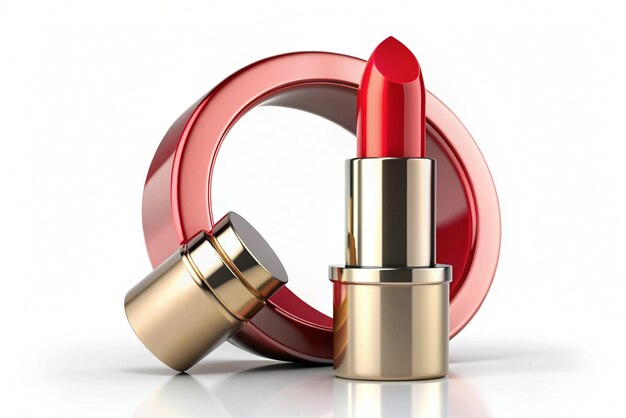 Photo 3d lipstick isolated on white background beauty care sign makeup concept trendy and modern vector in 3d style