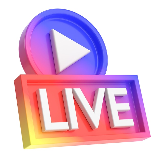 3D live icon Live streaming