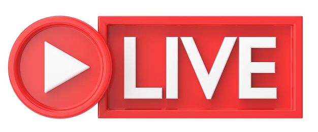 3D live icon Livestreaming 3D illustration