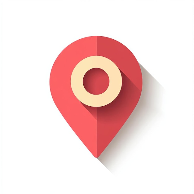 Photo 3d location flag icon highlighting destination mapping on a white backdrop