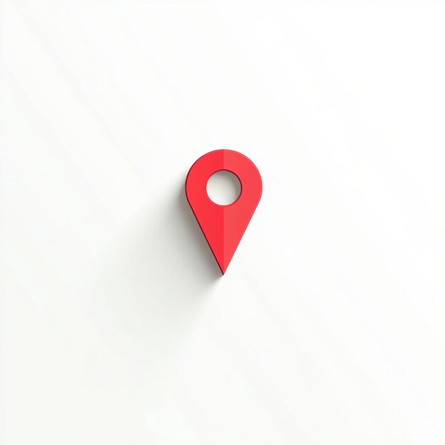 Photo 3d location flag icon highlighting destination mapping on a white backdrop