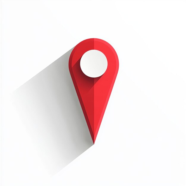 Photo 3d location flag icon highlighting destination mapping on a white backdrop