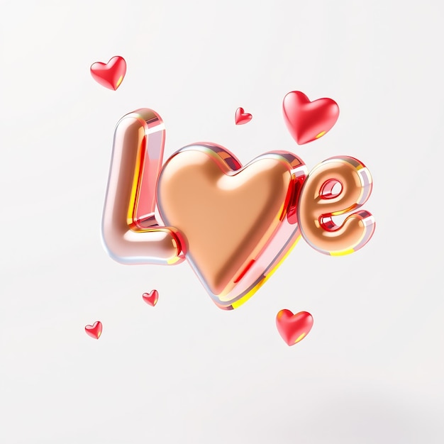 Photo 3d love heart design