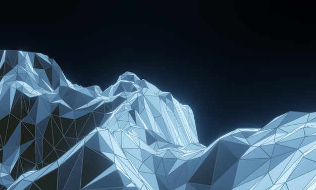 3D low poly stone mountain Rock terrain