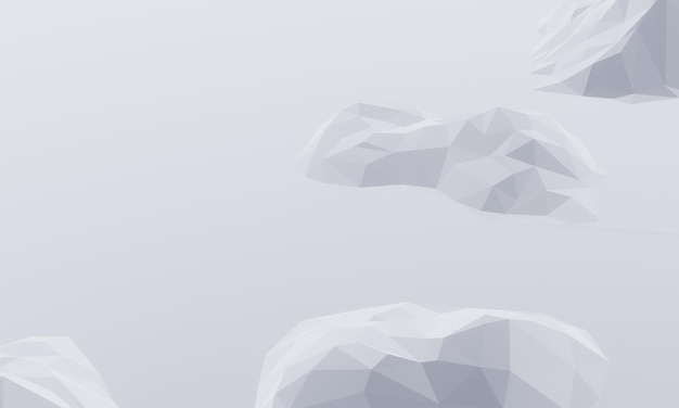 3D low polygon ice mountain Glacial landform Ice terrain