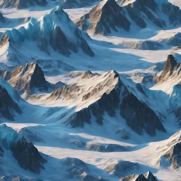 3d low polygon ice mountain glacial landform ice terrain