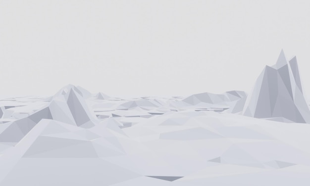 3D low polygon ice mountain