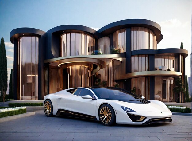 3d Luxurious car WAIT house