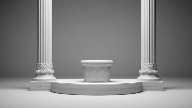 3d luxury podium with roman column for product displaying made by generative AI