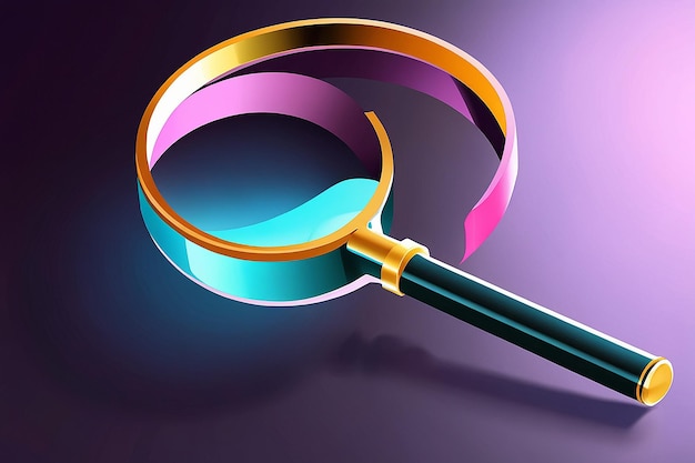 3D magnifying glass illustration vector design magnifying glass graphic 3D vector