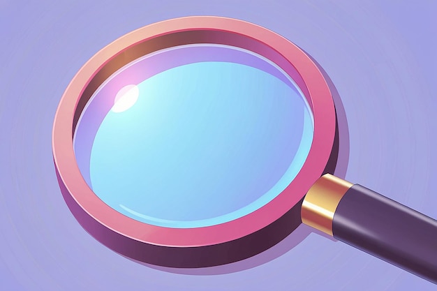 3D magnifying glass illustration vector design magnifying glass graphic 3D vector