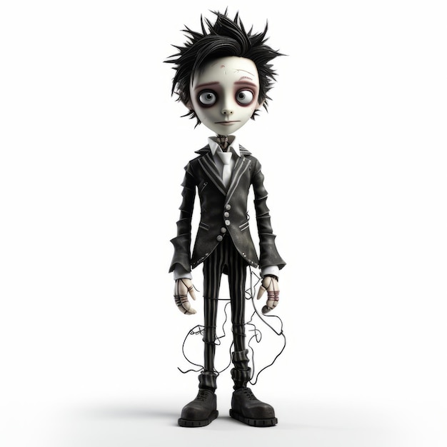 Photo 3d male character in tim burton39s style a complete 3d model