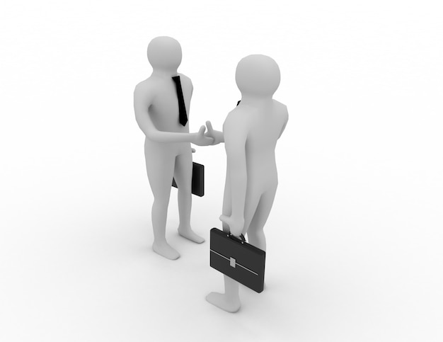 3d man handshake.business concept