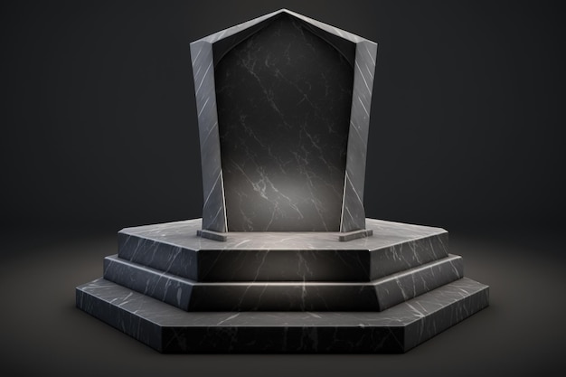 3d marble podium with ancient and mystical style AI Generated