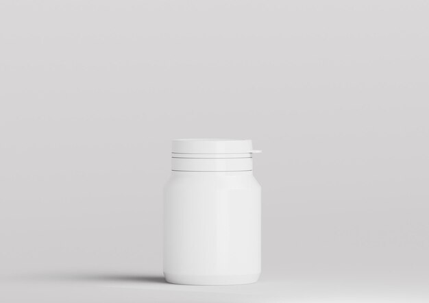 3D medicine bottle with gray background