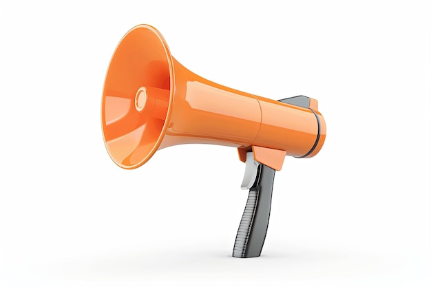 3D megaphone icon on white background for announcements