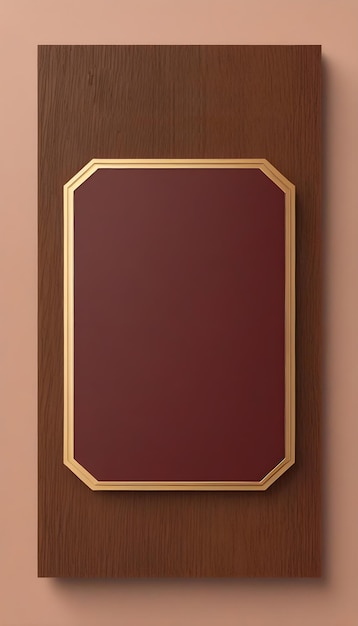 3d menu card background Oak wood textured with geometric golden rectangle generative ai