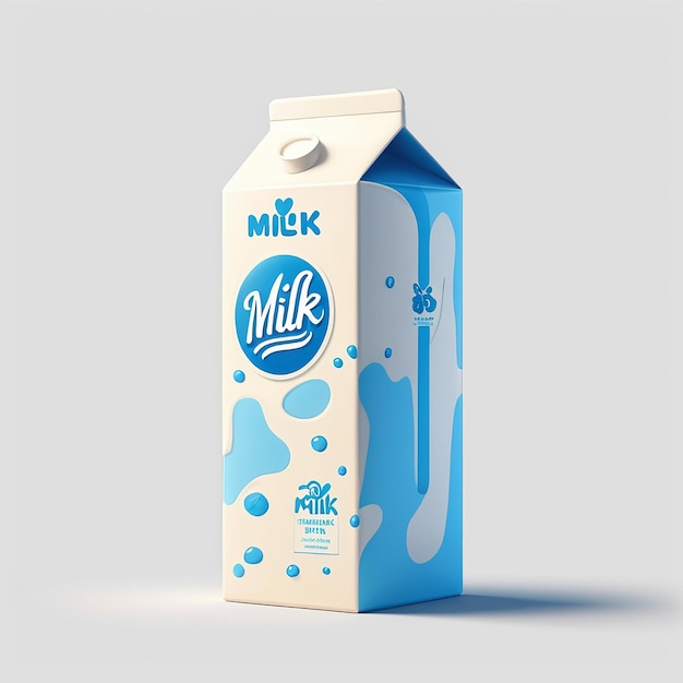 Photo 3d milk box white background image