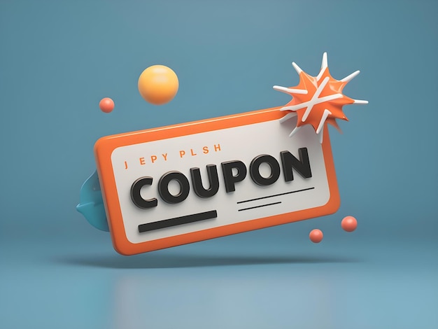 3D minimal coupon with flash For big sales