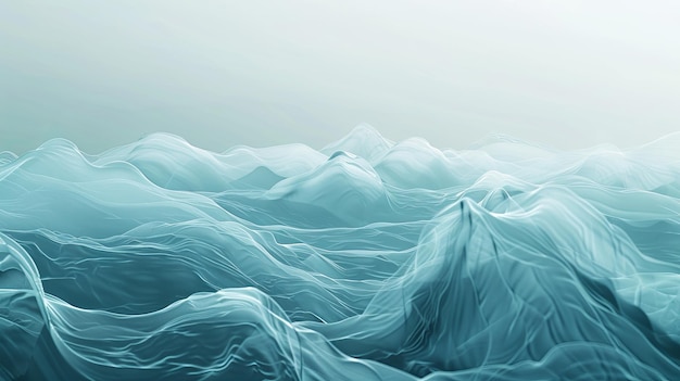 3D Minimalist Abstract Sea Background with Foggy Wind Ambiance AI Image