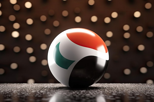 3d minimalist Kuwait flag bokeh background Generative AI