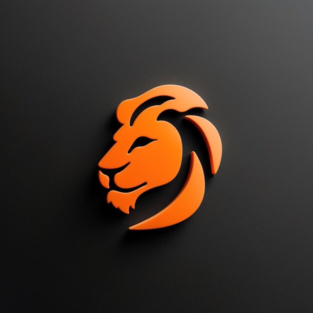 Photo 3d minimalist lion icon