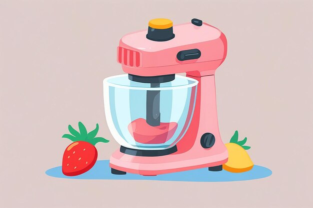 Photo 3d mixer blender flat illustration