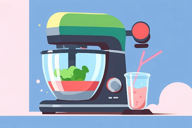 3D Mixer Blender Flat Illustration