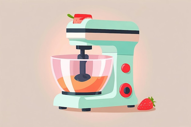 Photo 3d mixer blender flat illustration