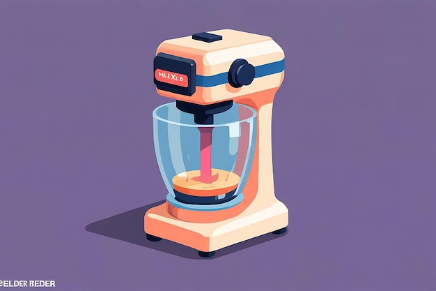 Photo 3d mixer blender flat illustration