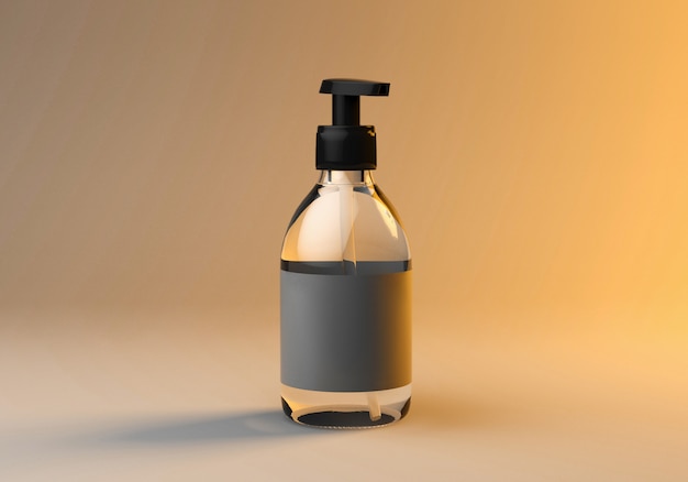 3d mock up render of soap bottle