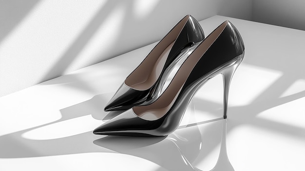 Photo a 3d mockup of highheeled shoes elegantly displayed on a pedestal